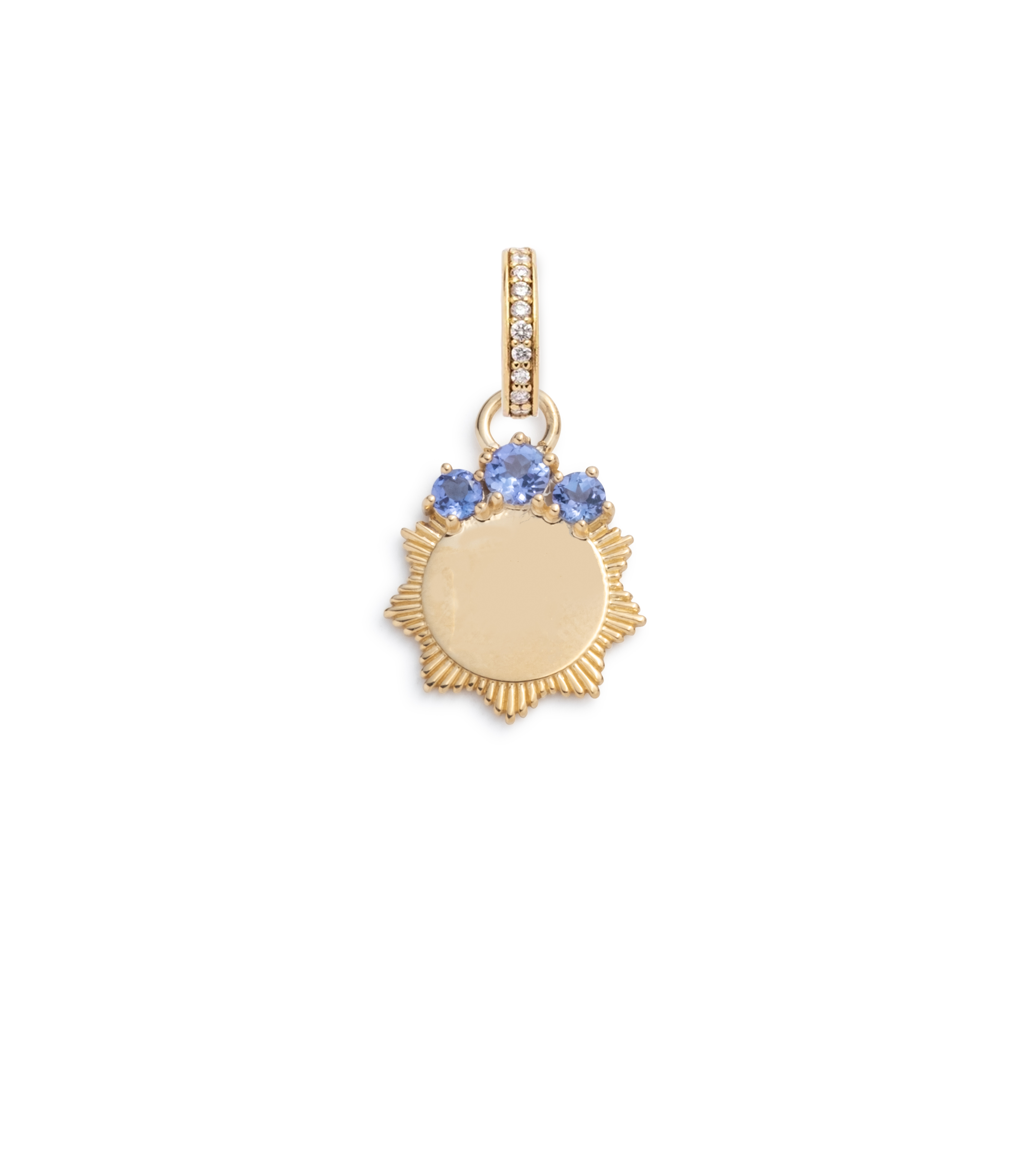 Tanzanite Engravable : Miniature Medallion with Oval Pushgate