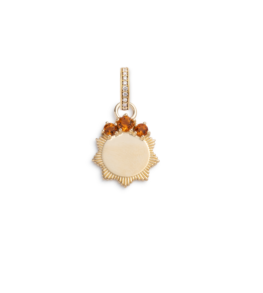 18K Yellow Gold Yellow Citrine Engravable : Miniature Medallion with Annex Link – FoundRae