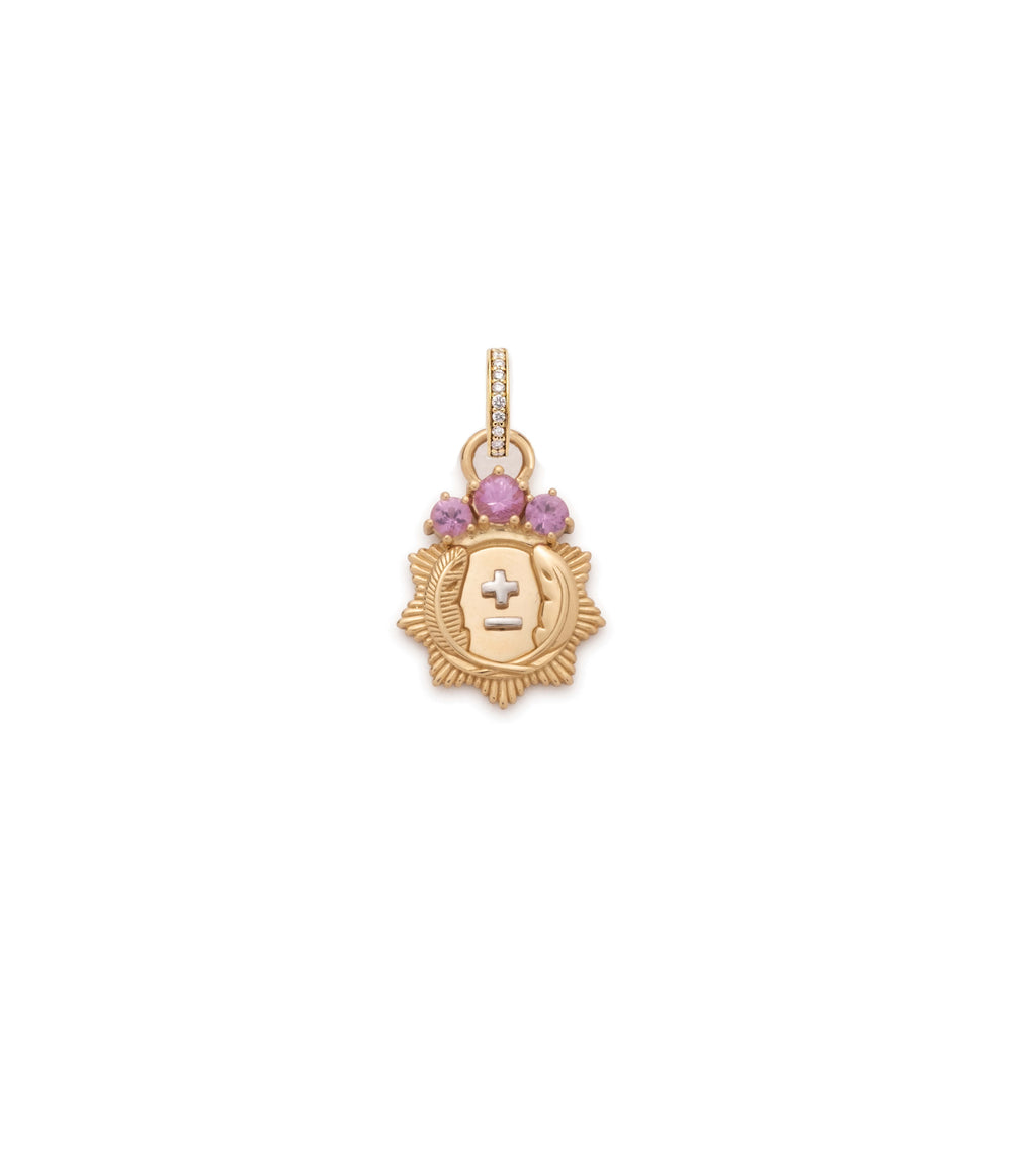 18K Yellow Gold Vivacity Miniature Medallion : in Yellow Gold with Pink Sapphires and an Annex Link – FoundRae