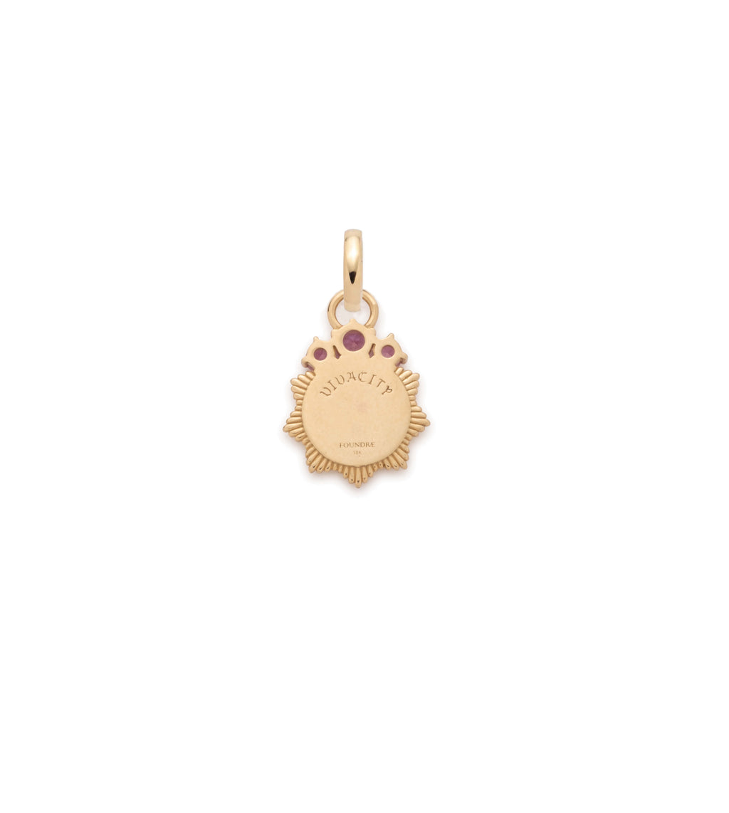 18K Yellow Gold Vivacity Miniature Medallion : in Yellow Gold with Pink Sapphires and an Annex Link – FoundRae