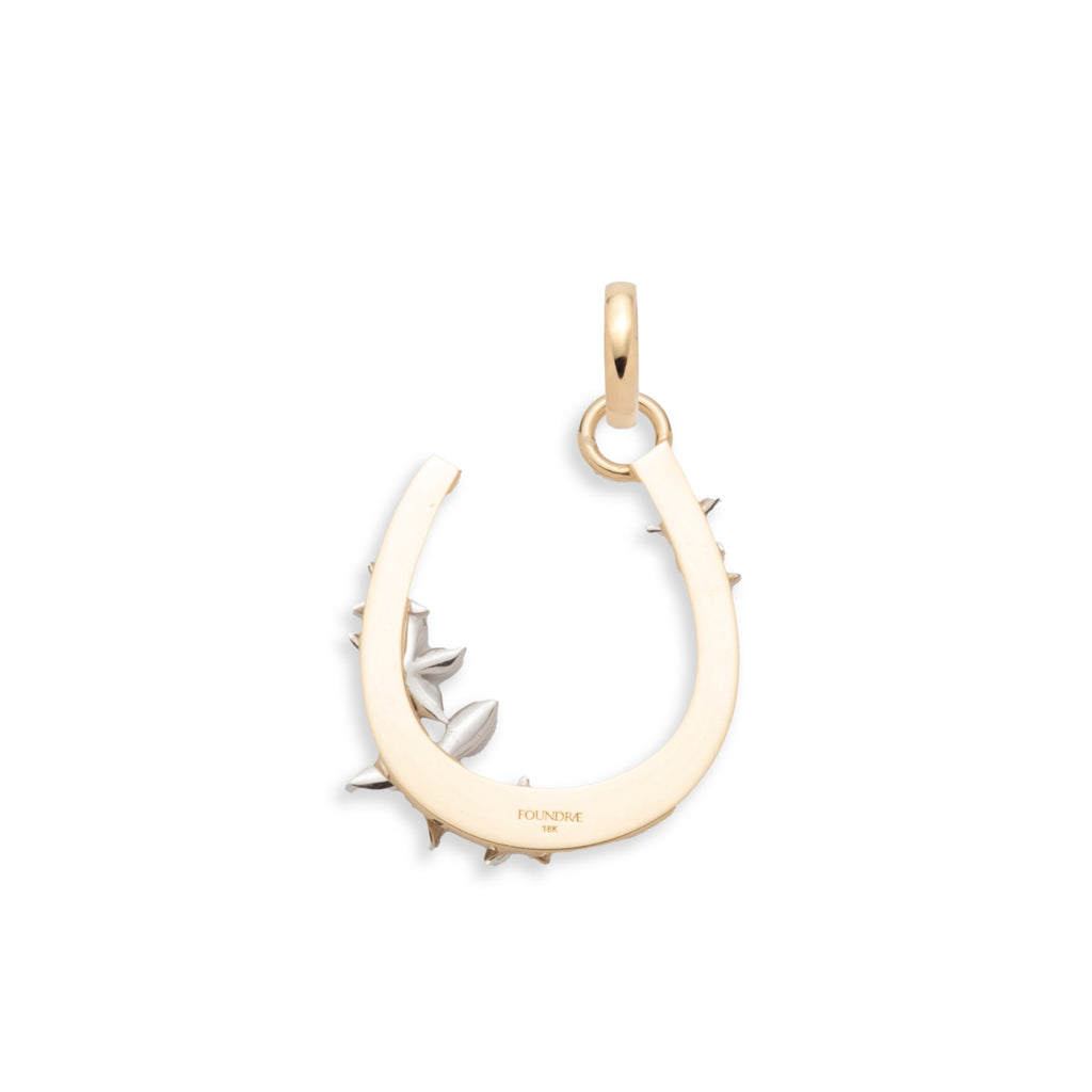 18K Mixed Gold Resilience Horseshoe Pendant : in Mixed Gold with Diamonds and an Annex Link – FoundRae view 4
