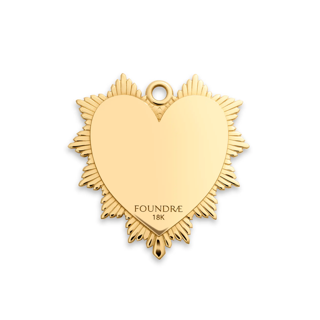 Personalized - True Love | Custom Heart Love Token Oversized Medallion | Diamonds, 18K Yellow Gold – FoundRae view 5