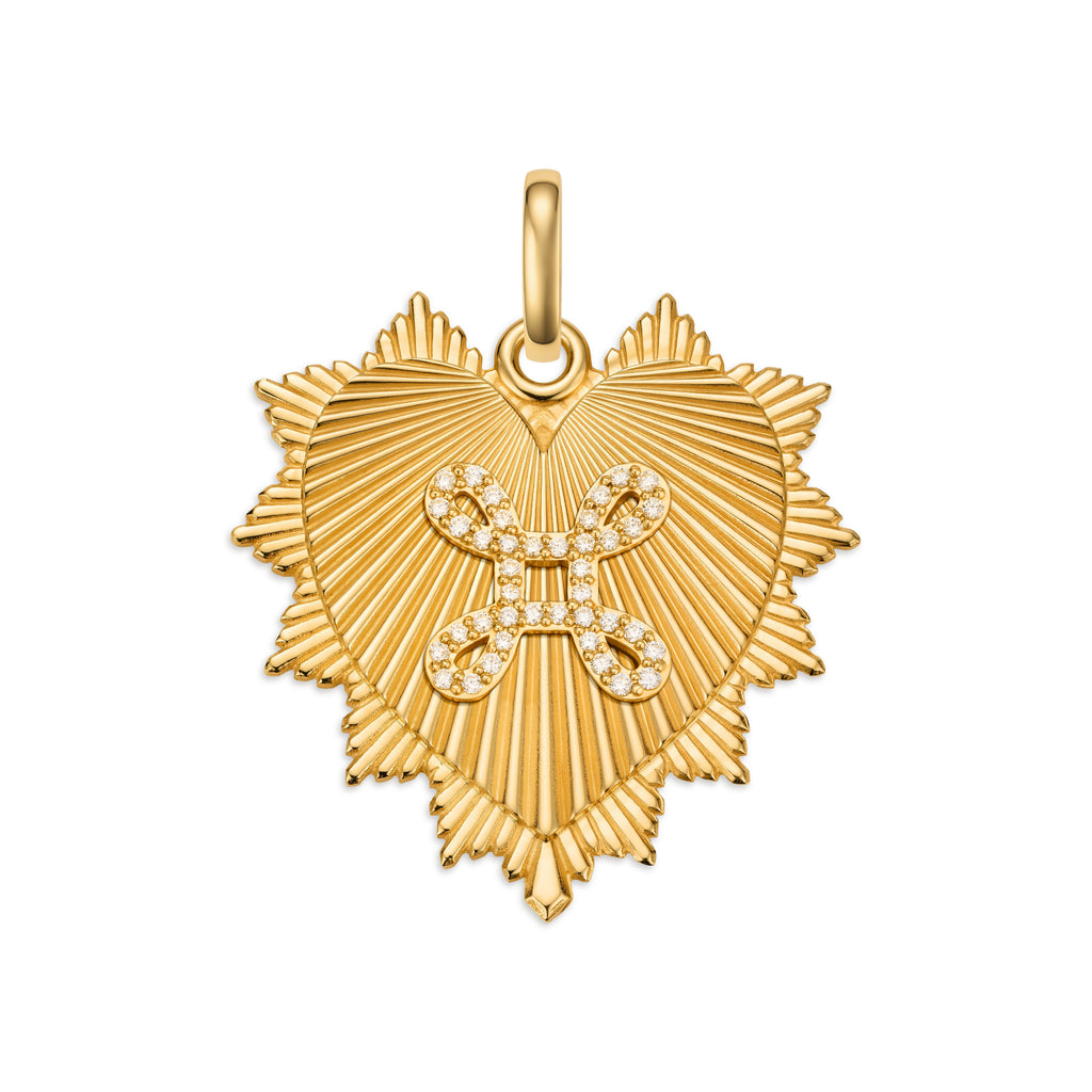 True Love | Heart Love Token Oversized Medallion | 18K Yellow Gold view 2