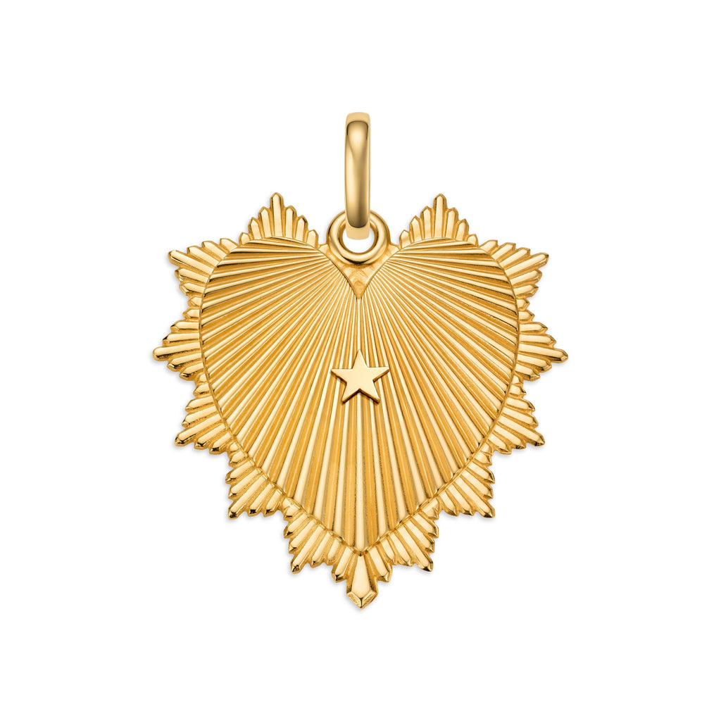 True Love | Heart Love Token Oversized Medallion | 18K Yellow Gold view 1