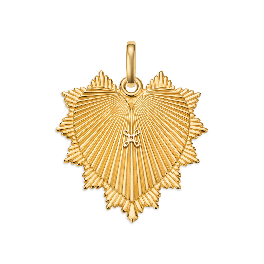 18K Yellow Gold True Love | Heart Love Token Oversized Medallion | 18K Yellow Gold – FoundRae view 4