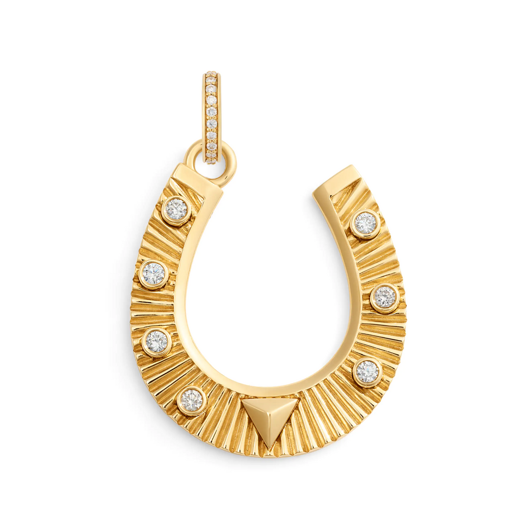 Protection | Horseshoe Large Pendant | Diamonds, Yellow Gold view 1