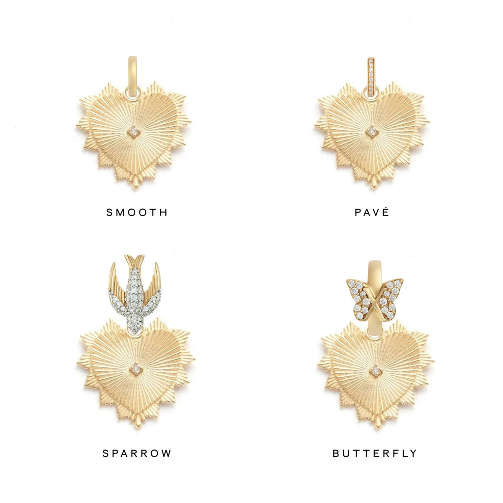 18K Yellow Gold True Love | Heart Love Token Medium Medallion | Diamonds, Yellow Gold – FoundRae view 2