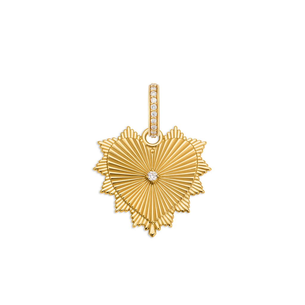 True Love | Heart Love Token Medium Medallion | Diamonds, Yellow Gold view 2