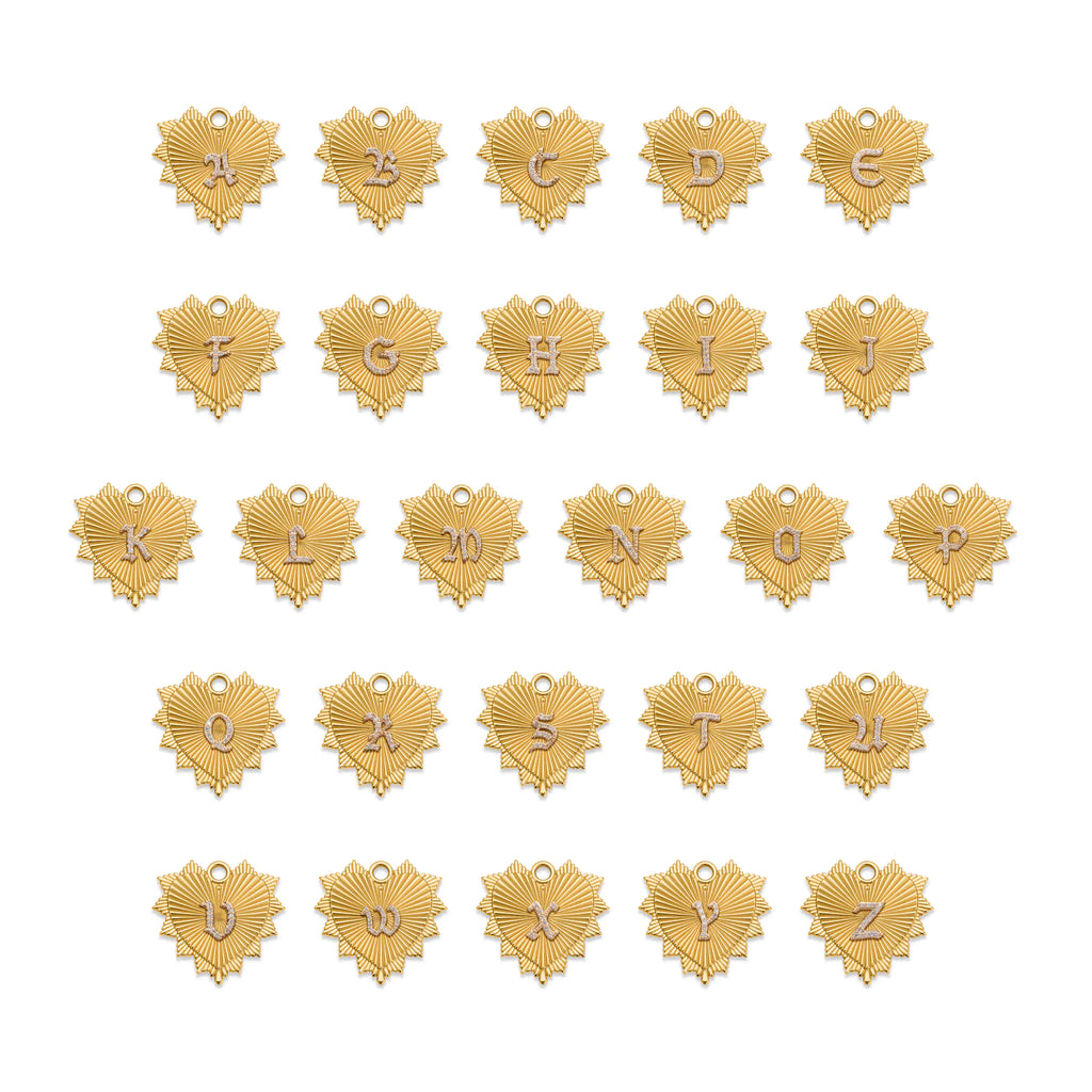 18K Yellow Gold Personalized - True Love | Initial Heart Love Token Medium Medallion | Diamonds, 18K Yellow Gold – FoundRae view 4
