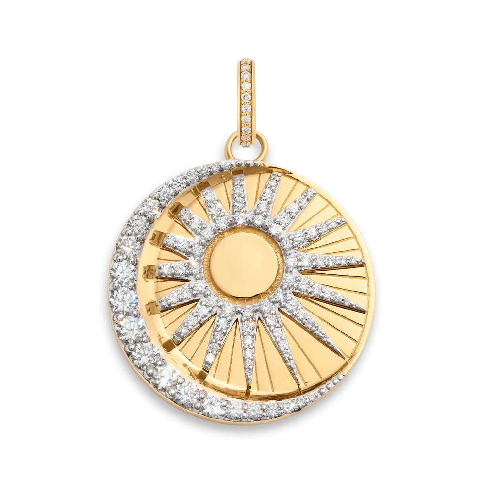 18K Yellow Gold Wholeness | Balance Large Specialty Medallion | Diamonds, 18K Yellow Gold – FoundRae view 3