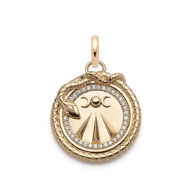 Mind, Body, Soul Large Specialty Medallion : in Yellow Gold with Diamonds and an Annex Link