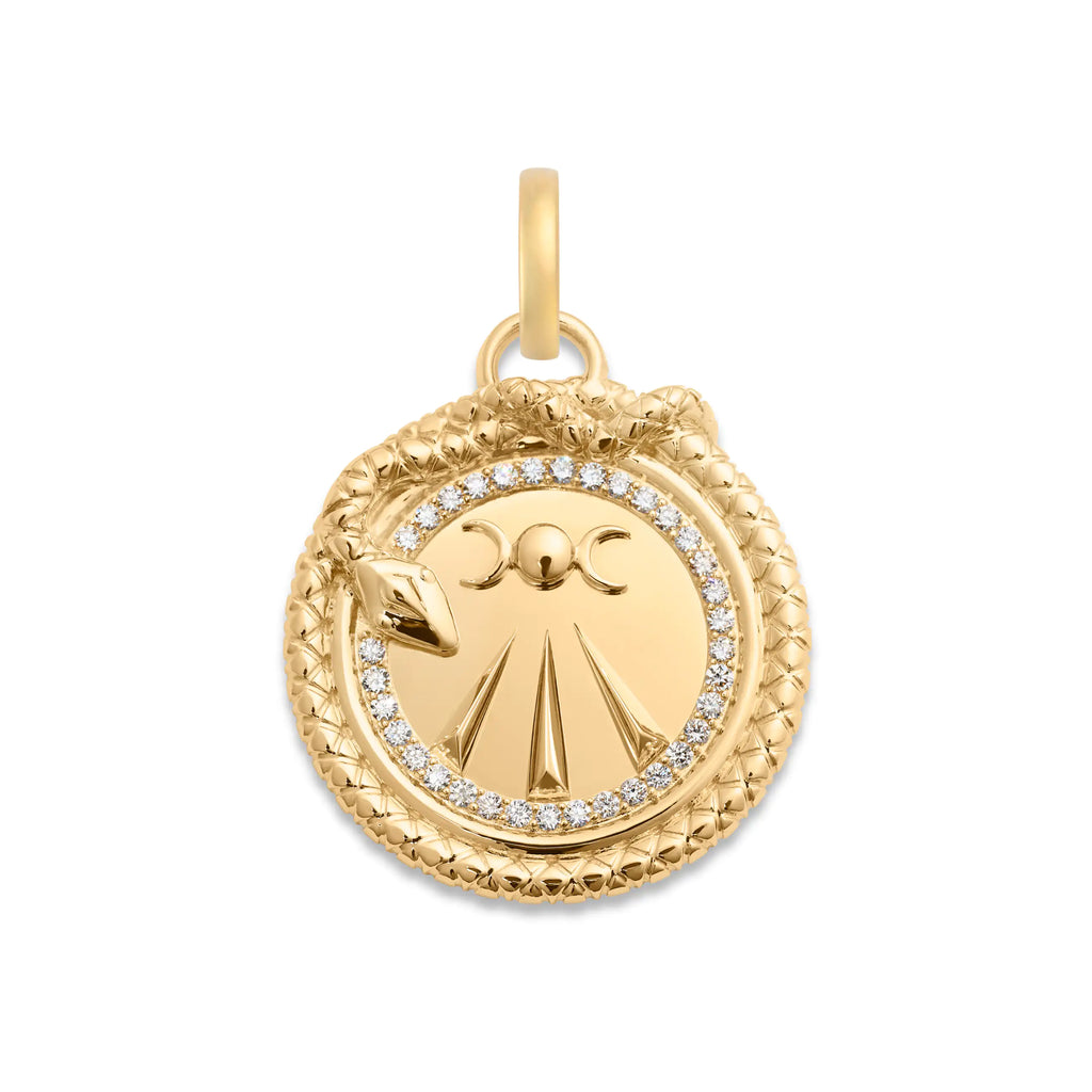 Wholeness | Mind, Body, Soul Large Specialty Medallion | Diamonds, 18K Yellow Gold view 1