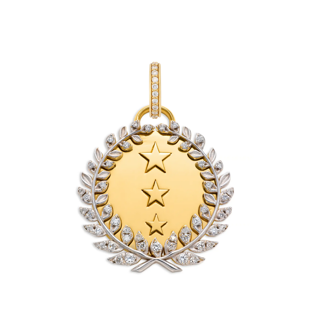 Dream | Per Aspera Ad Astra Large Specialty Medallion | Diamonds, 18K Yellow Gold view 2