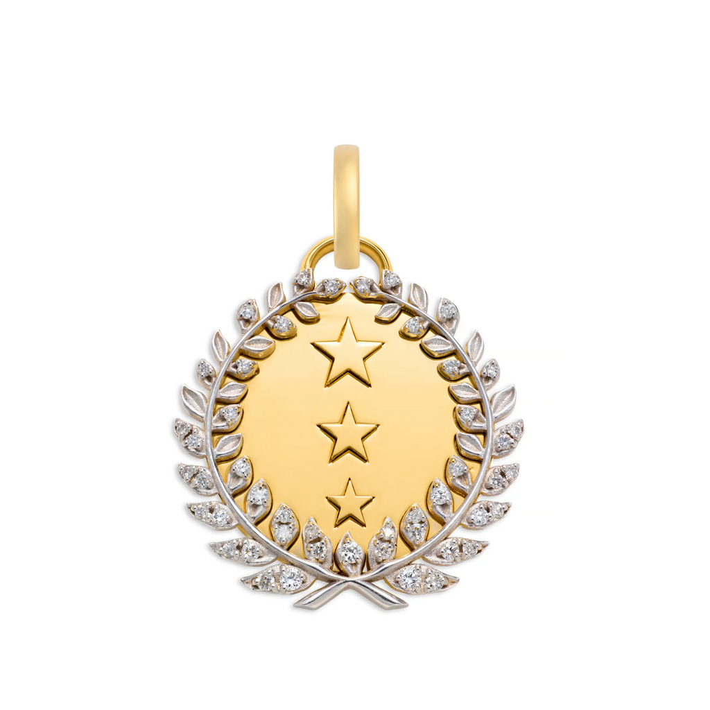 Dream | Per Aspera Ad Astra Large Specialty Medallion | Diamonds, 18K Yellow Gold view 1