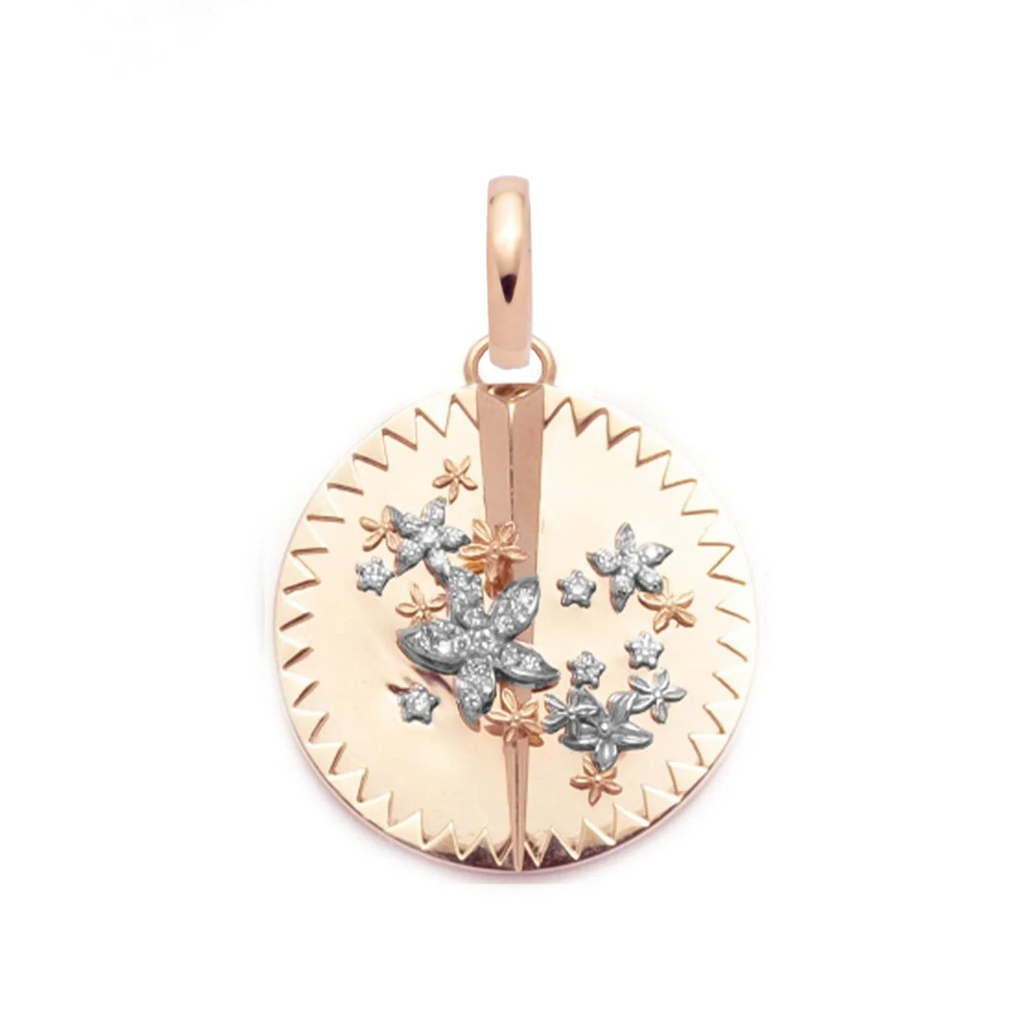 18K Yellow Gold Resilience Large Specialty Medallion : in Gold with Diamonds and an Annex Link – FoundRae view 6