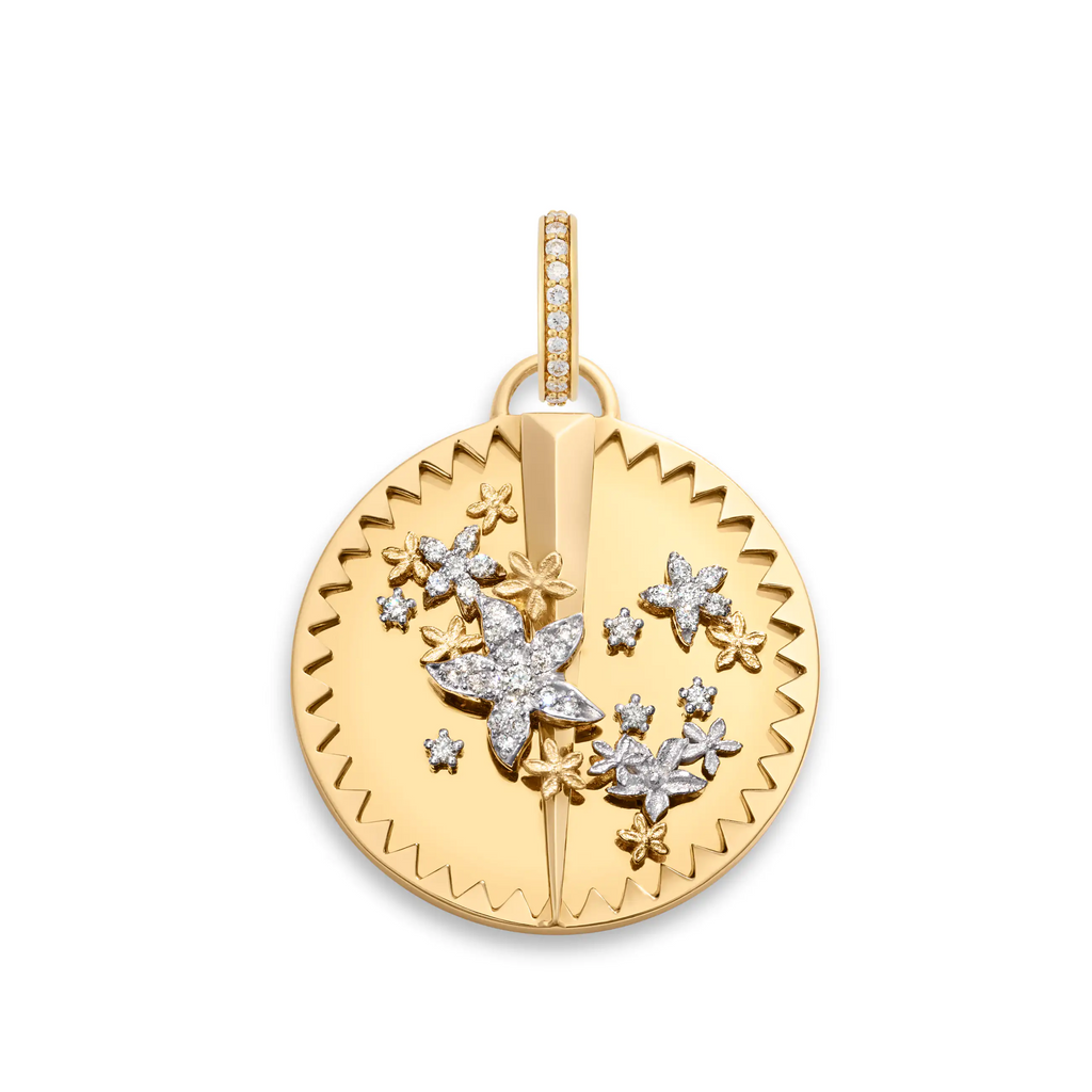 Resilience | Blossoms Large Specialty Medallion | Diamonds, Yellow Gold, White Gold view 2