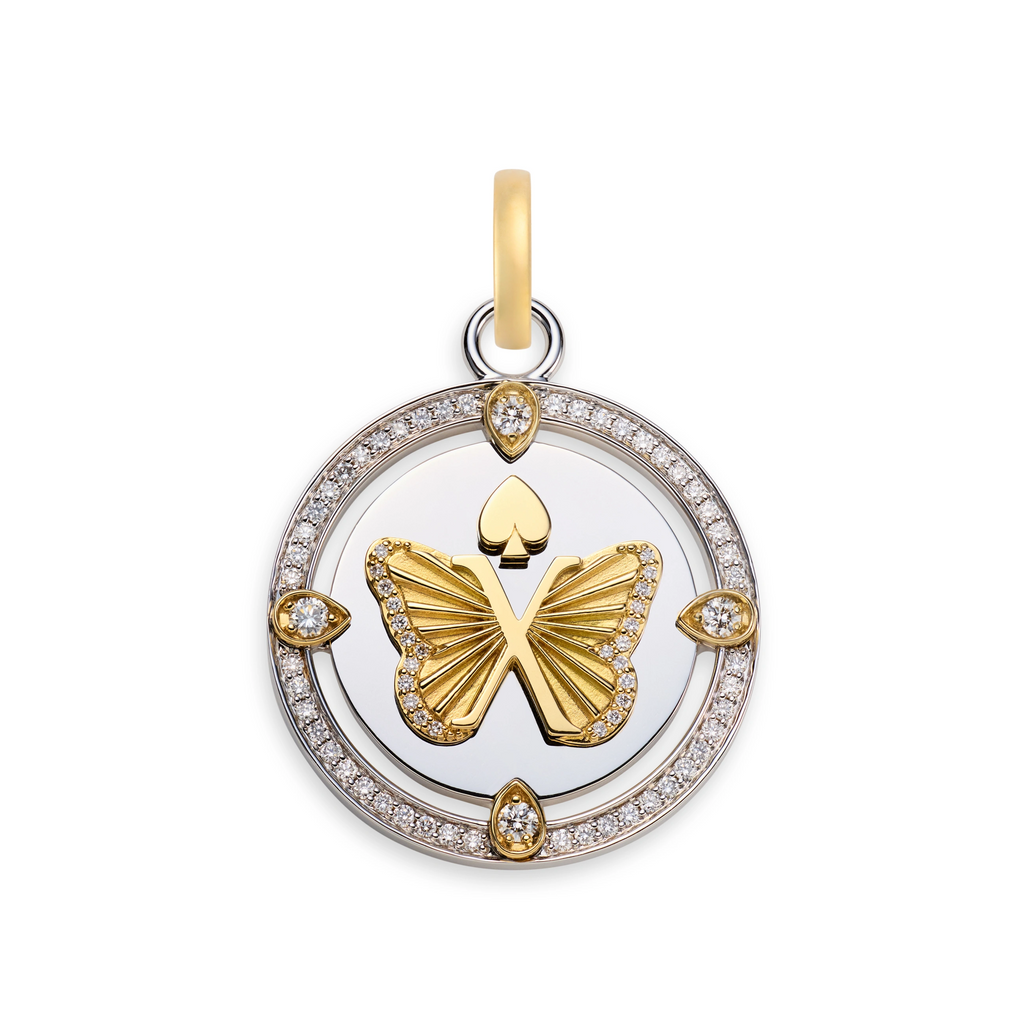 18K Mixed Gold Reverie | Butterfly Large Specialty Medallion | Diamonds, Mixed Gold – FoundRae view 1