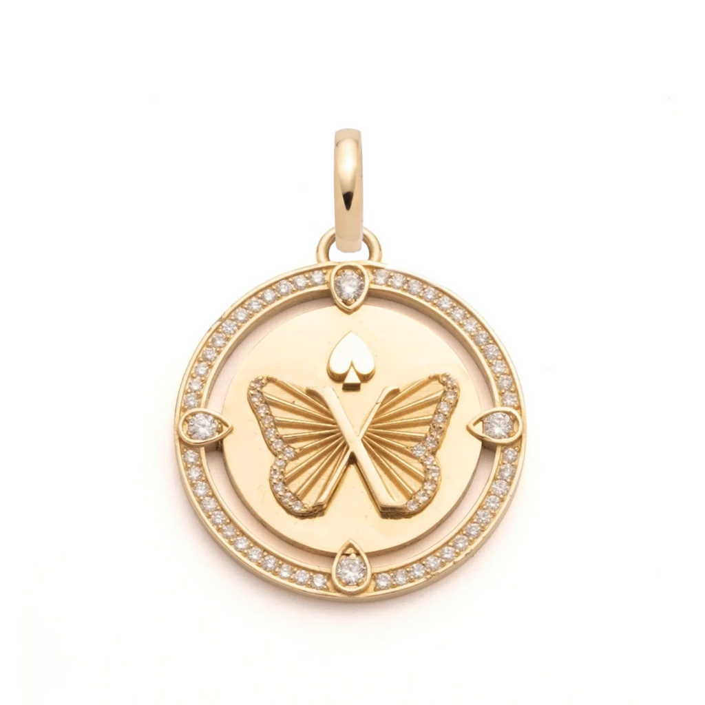 18K Yellow Gold Reverie Large Specialty Medallion : in Yellow Gold with Diamonds and an Annex Link – FoundRae view 3