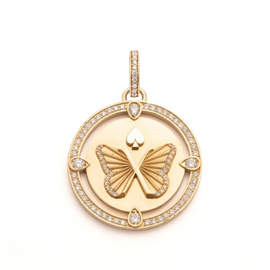 Reverie Large Specialty Medallion : in Yellow Gold with Diamonds and an Annex Link