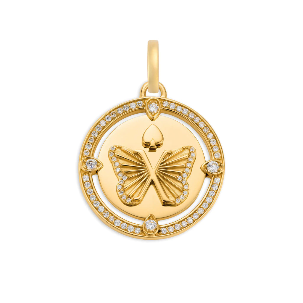 Reverie | Butterfly Large Specialty Medallion | Diamonds, 18K Yellow Gold view 1