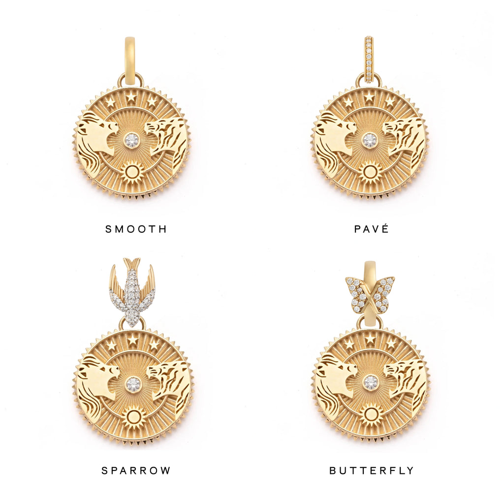18K Yellow Gold Strength | Solar & Lunar Large Specialty Medallion | Diamond, Yellow Gold – FoundRae view 3