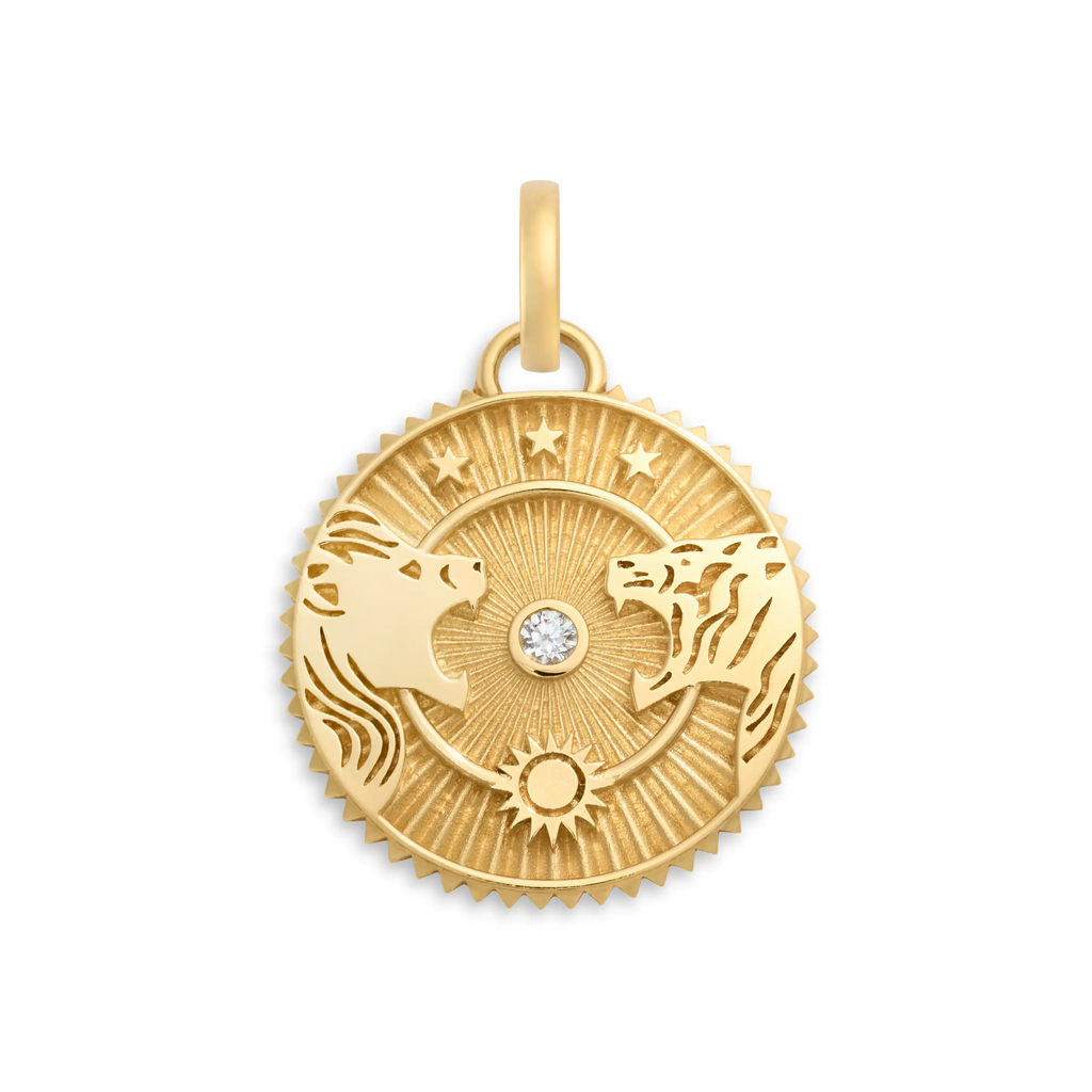 Strength | Solar & Lunar Large Specialty Medallion | Diamond, Yellow Gold view 1