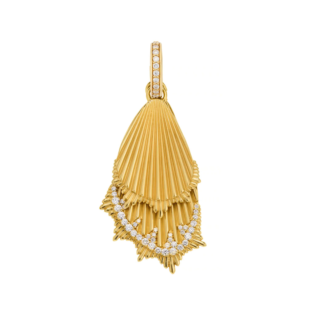 18K Yellow Gold Reverie | Butterfly Wings Large Pendant | Diamonds, 18K Yellow Gold – FoundRae view 3