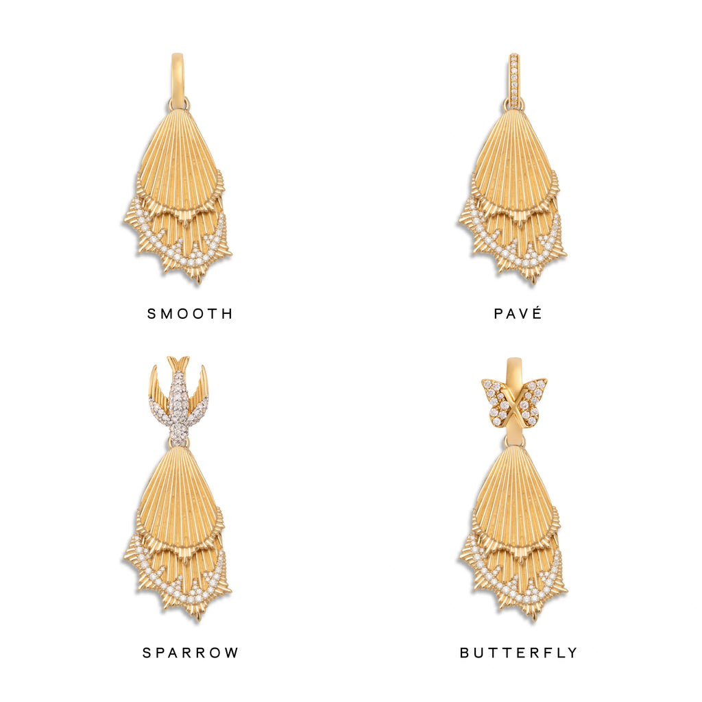 18K Yellow Gold Reverie | Butterfly Wings Large Pendant | Diamonds, Gold – FoundRae view 3