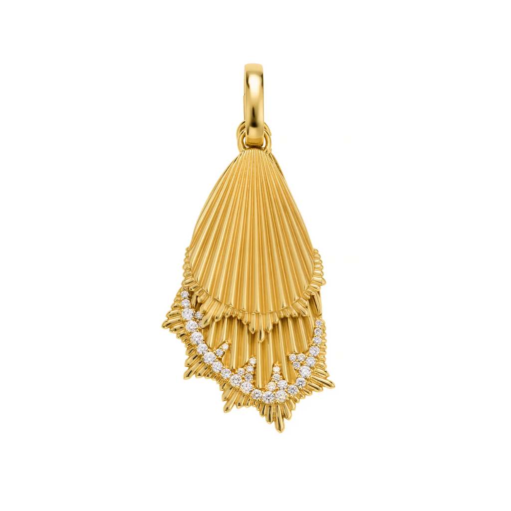 Reverie | Butterfly Wings Large Pendant | Diamonds, Yellow Gold view 1