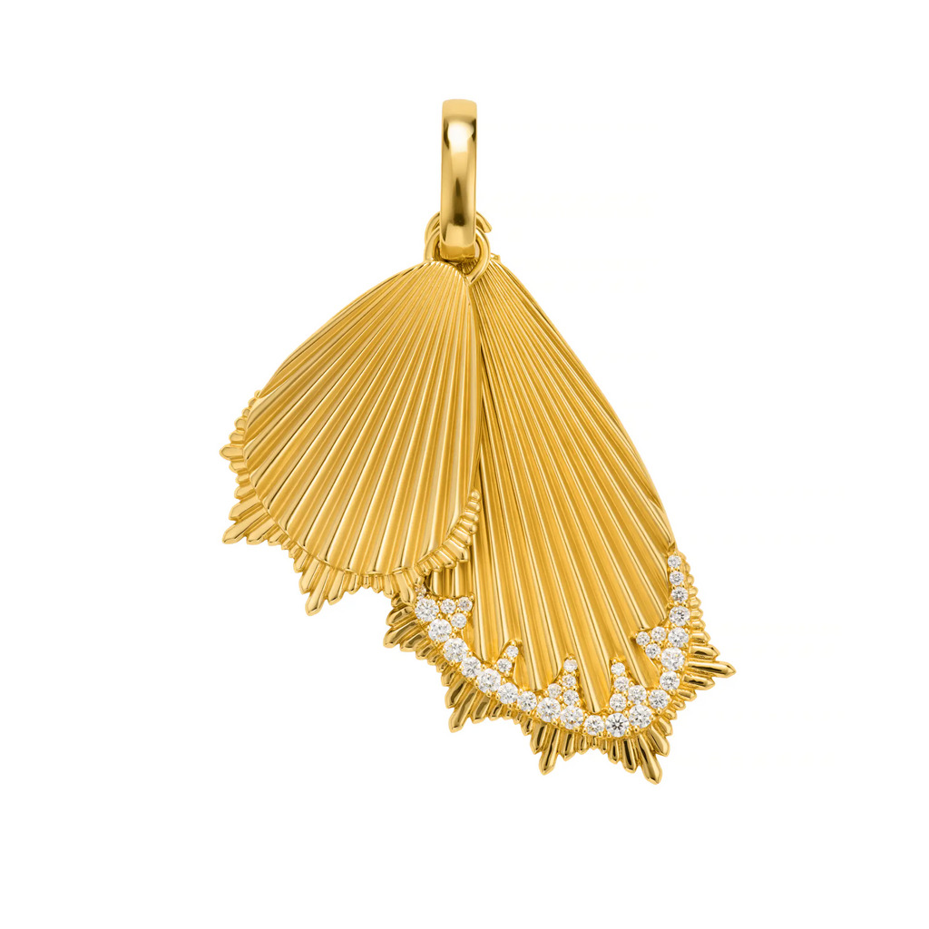 18K Yellow Gold Reverie | Butterfly Wings Large Pendant | Diamonds, 18K Yellow Gold – FoundRae view 4