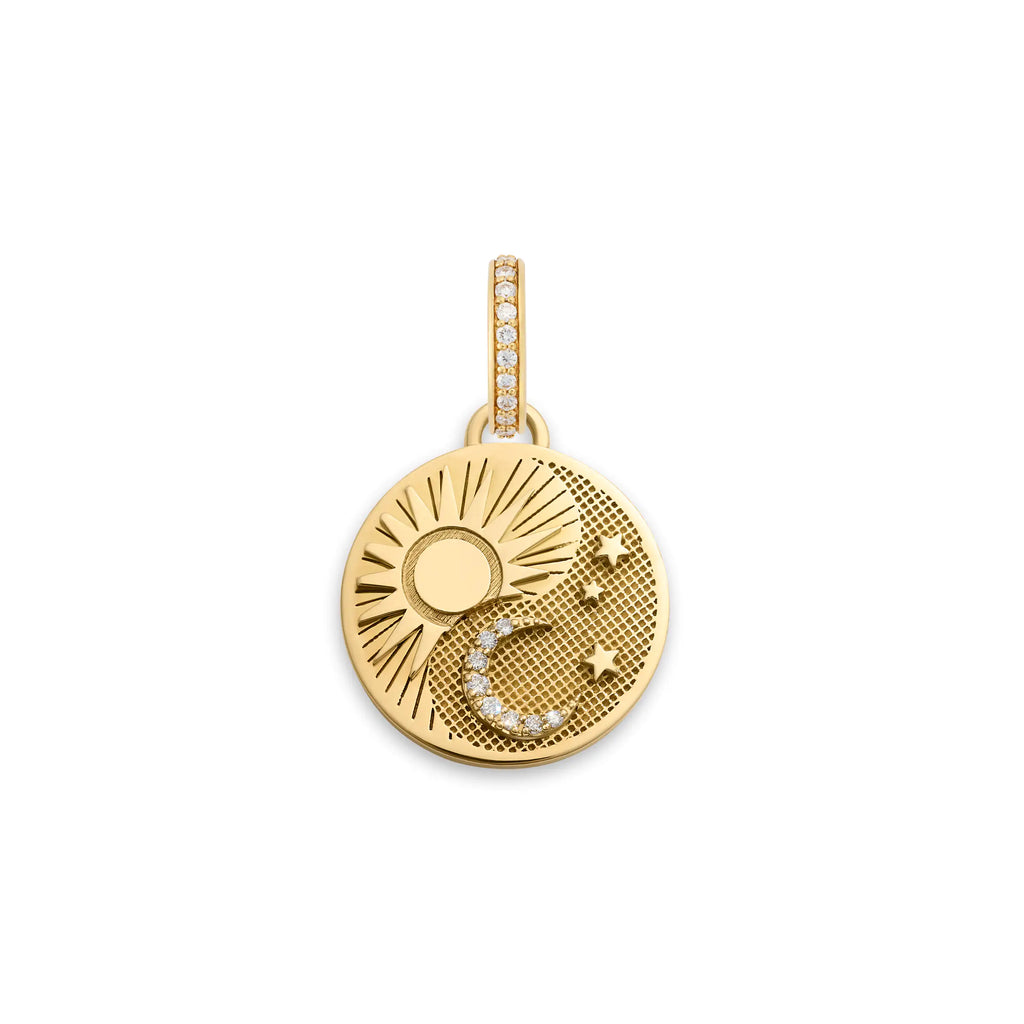 18K Yellow Gold Wholeness | Balance Baby Medallion | Diamonds, 18K Yellow Gold – FoundRae view 3