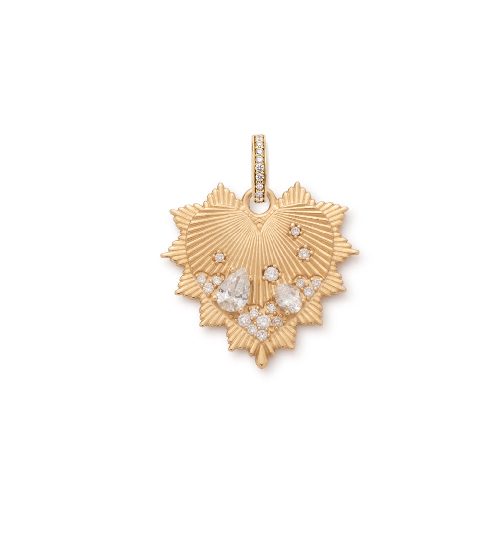 18K Yellow Gold Heart Love Token Medium Medallion : in Yellow Gold with Encrusted Diamonds and an Annex Link – FoundRae