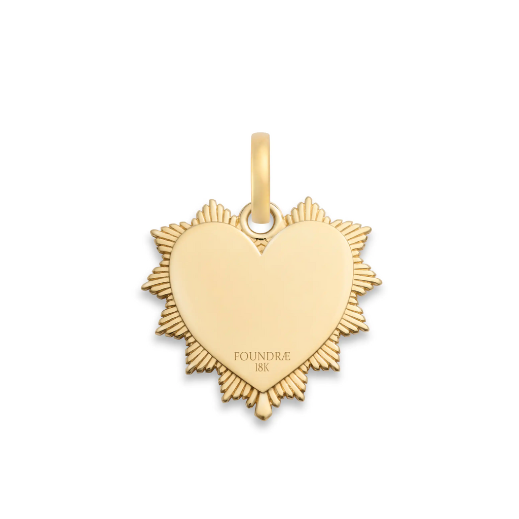18K Yellow Gold True Love | Encrusted Diamond Heart Love Token Medium Medallion | Diamonds, 18K Yellow Gold – FoundRae view 5