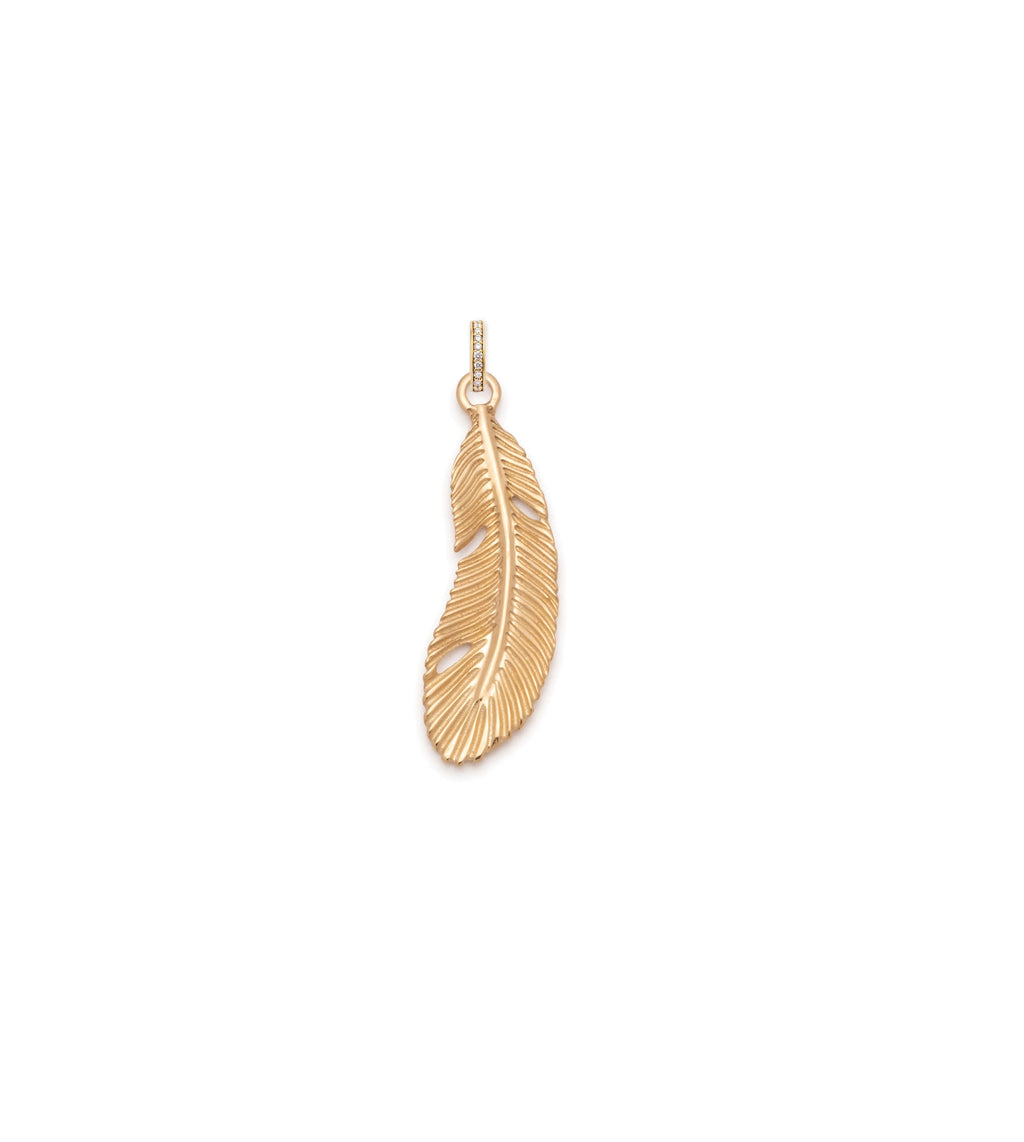 18K Yellow Gold Feather Small Pendant : in Yellow Gold with an Annex Link – FoundRae