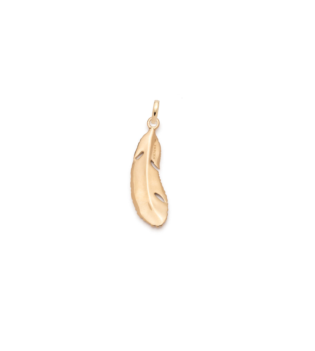 18K Yellow Gold Feather Small Pendant : in Yellow Gold with an Annex Link – FoundRae