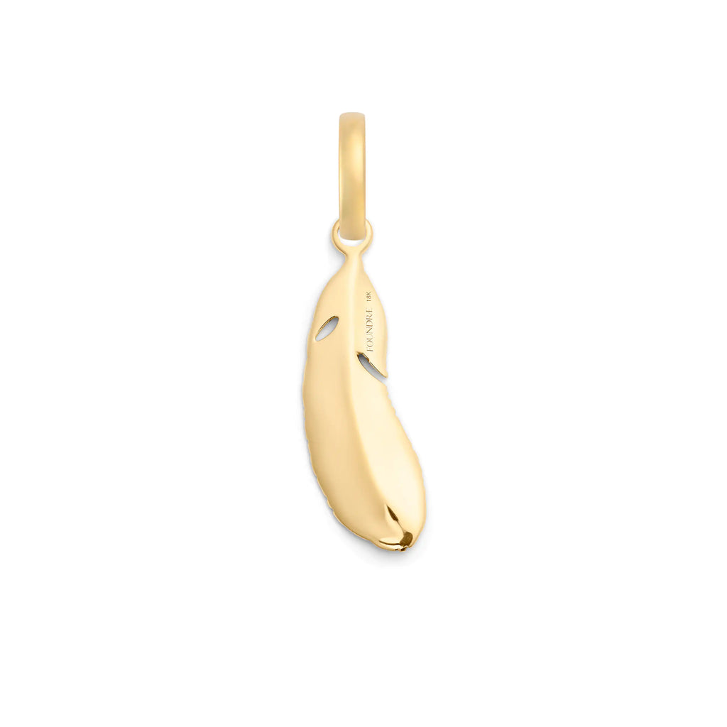18K Yellow Gold Vivacity | Feather Small Pendant | 18K Yellow Gold – FoundRae view 6
