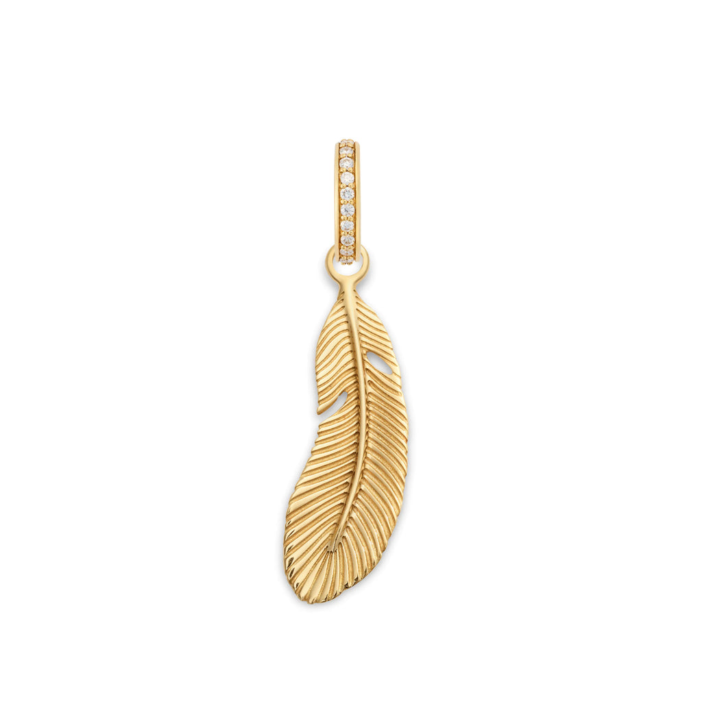 18K Yellow Gold Vivacity | Feather Small Pendant | 18K Yellow Gold – FoundRae view 4