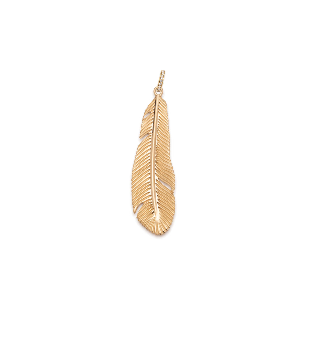 18K Yellow Gold Feather Large Pendant : in Yellow Gold with an Annex Link – FoundRae