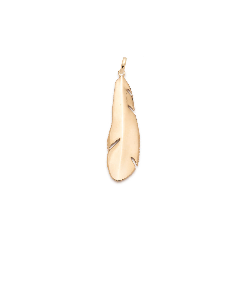 18K Yellow Gold Feather Large Pendant : in Yellow Gold with an Annex Link – FoundRae