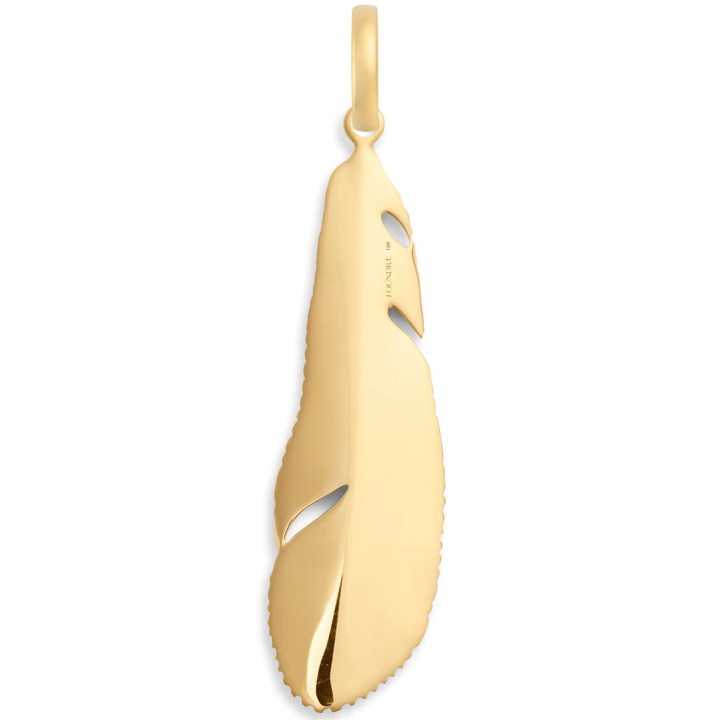 18K Yellow Gold Vivacity | Feather Large Pendant | 18K Yellow Gold – FoundRae view 6