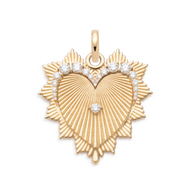Heart Love Token Graduated Diamond Oversized Medallion : in Gold with an Annex Link