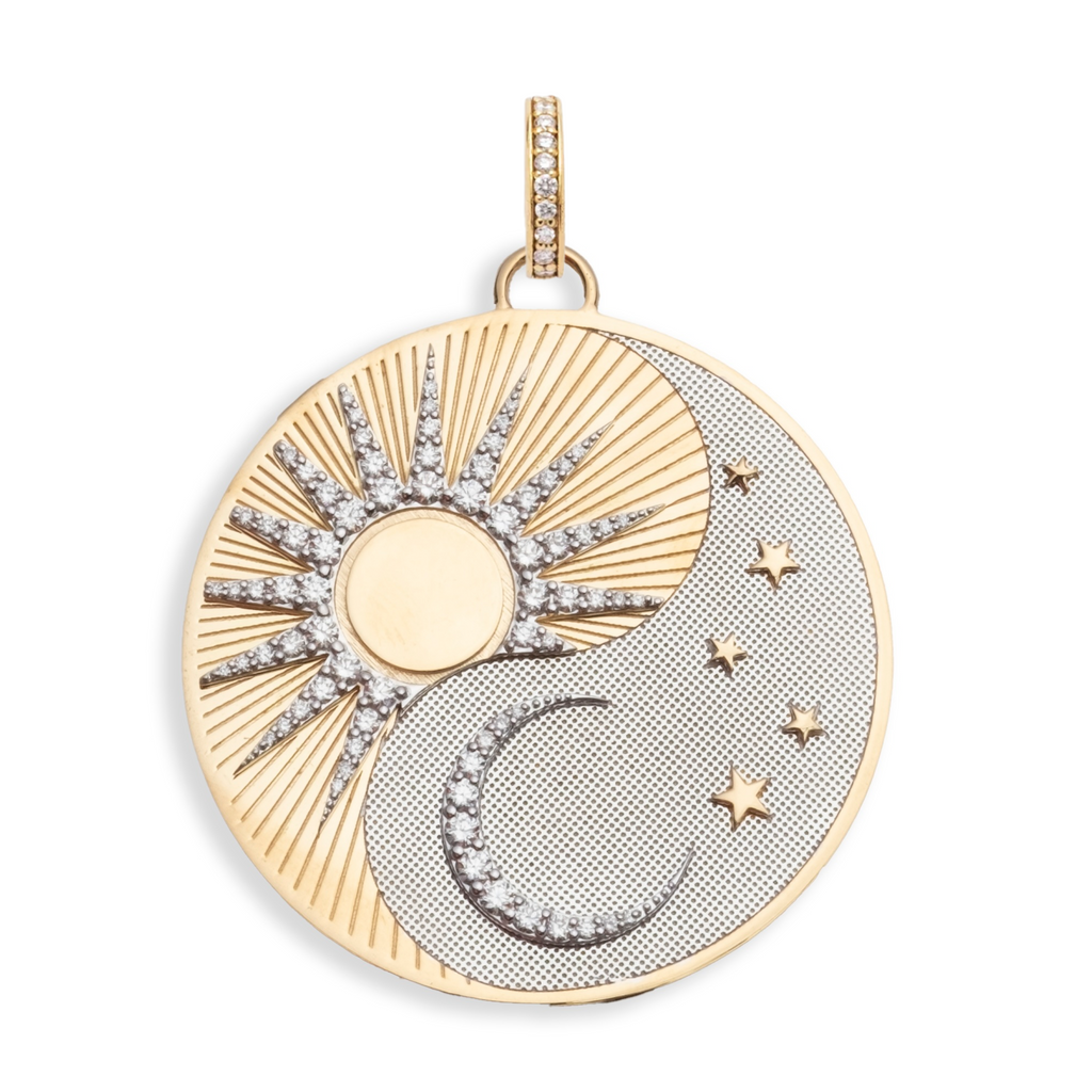 18K Mixed Gold Balance : Oversized Medallion Mixed Gold with Annex Link – FoundRae view 2