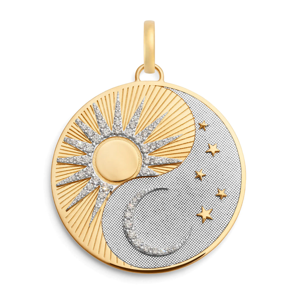 Wholeness | Balance Exuberant Medallion | Diamonds, 18K Mixed Gold view 1