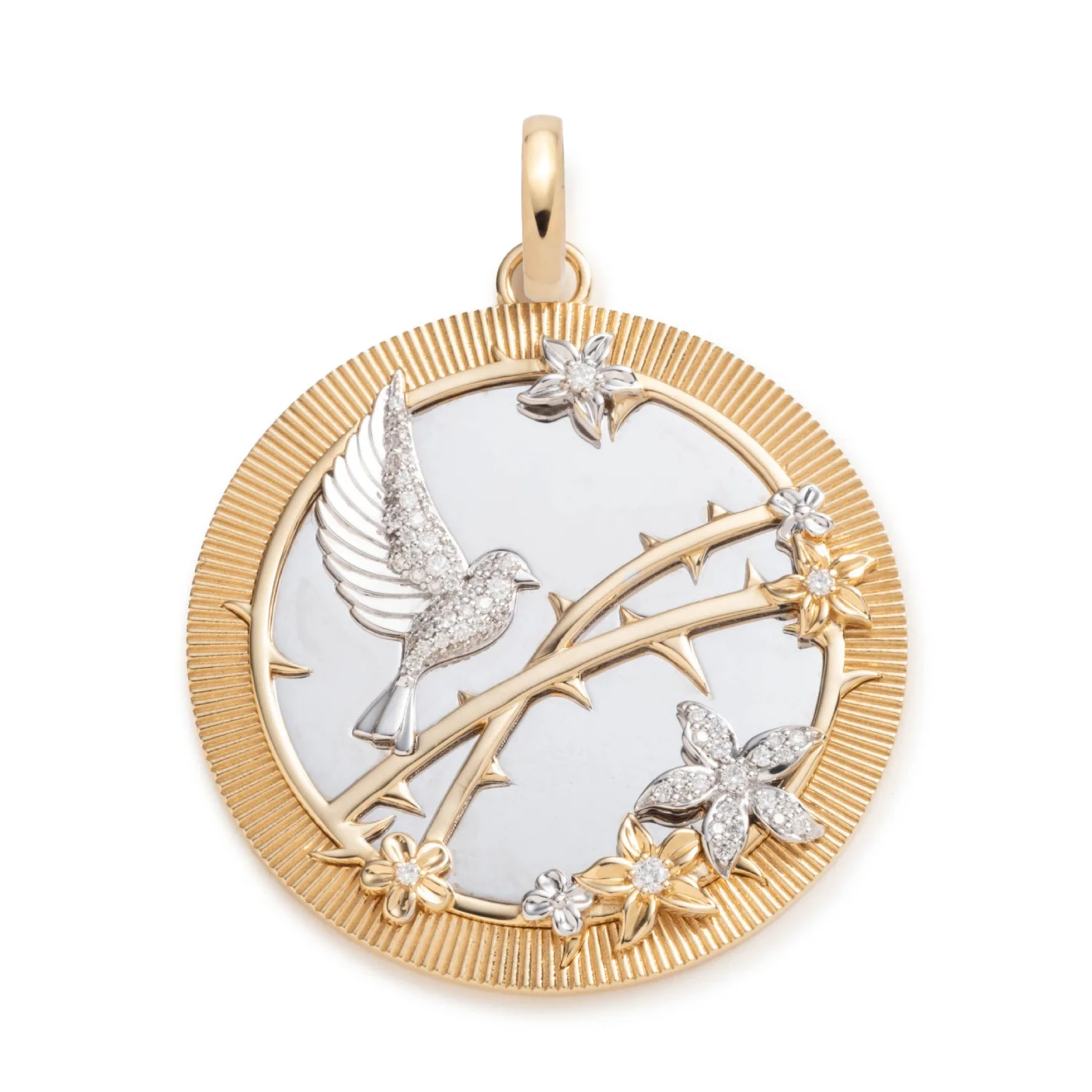 resilience | sparrow exuberant medallion | diamonds, mixed gold