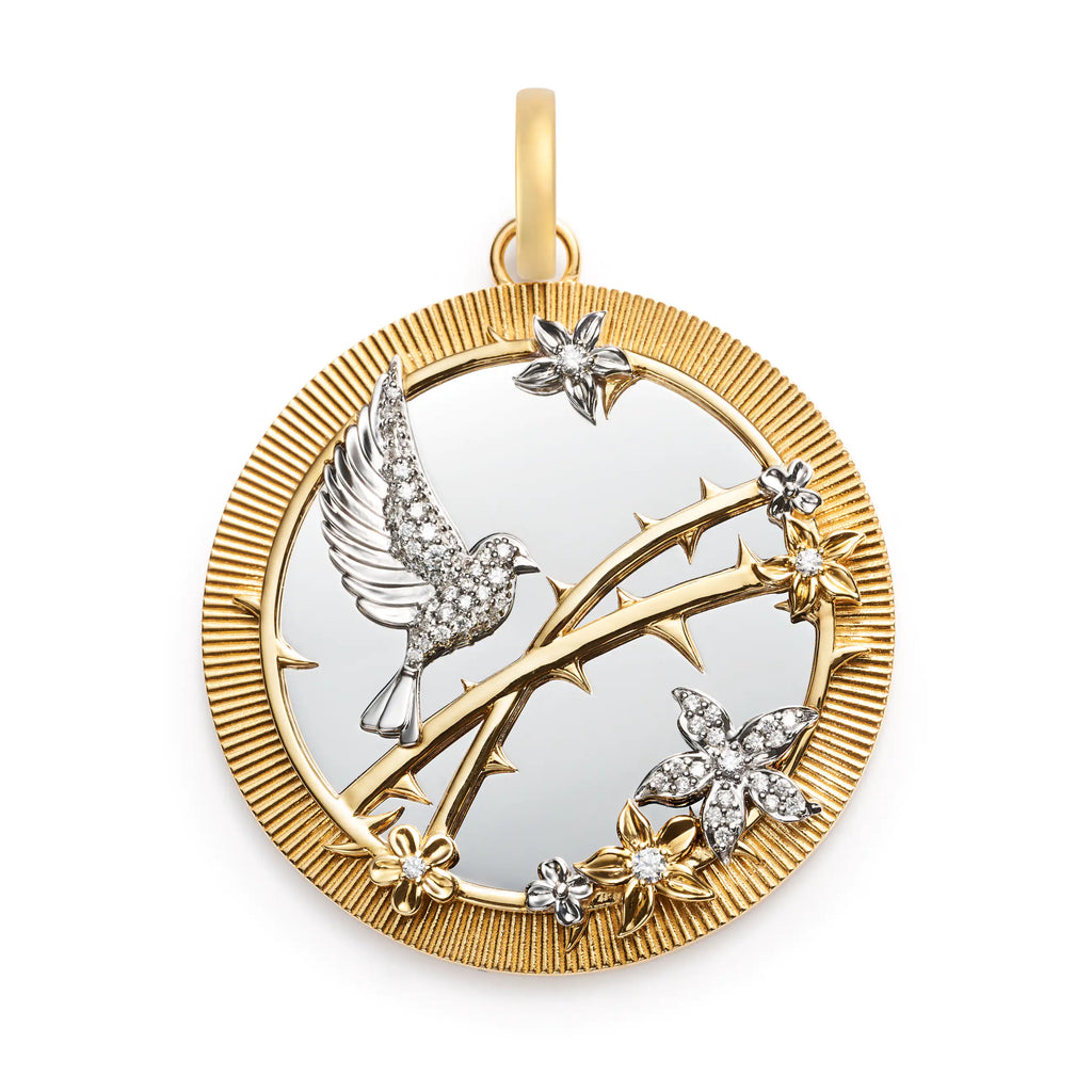 Resilience | Sparrow Exuberant Medallion | Diamonds, 18K Mixed Gold view 1