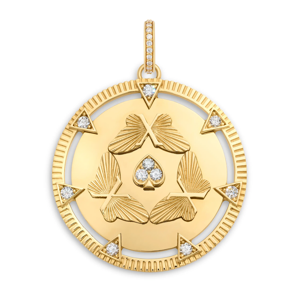 18K Yellow Gold Reverie | Butterfly Triskele Exuberant Medallion | Diamonds, 18K Yellow Gold – FoundRae view 3