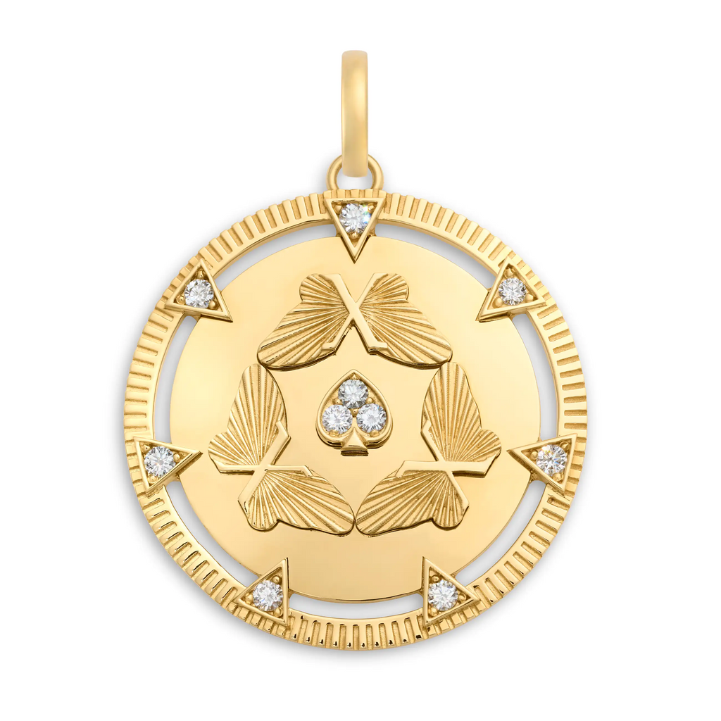 Reverie | Butterfly Triskele Exuberant Medallion | Diamonds, 18K Yellow Gold view 1