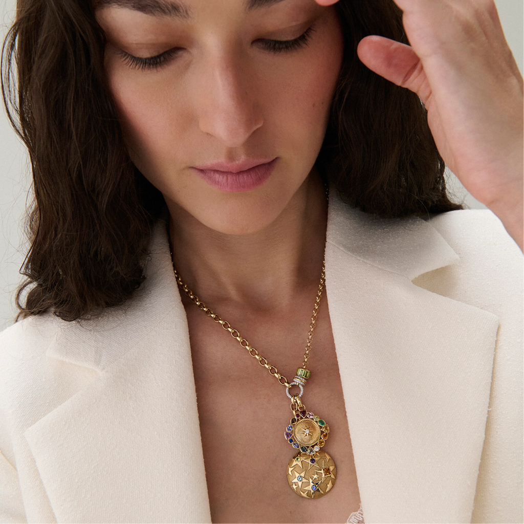 Personalized - Foundation | Custom Birthday Starstone Medallion | Yellow Gold view 2