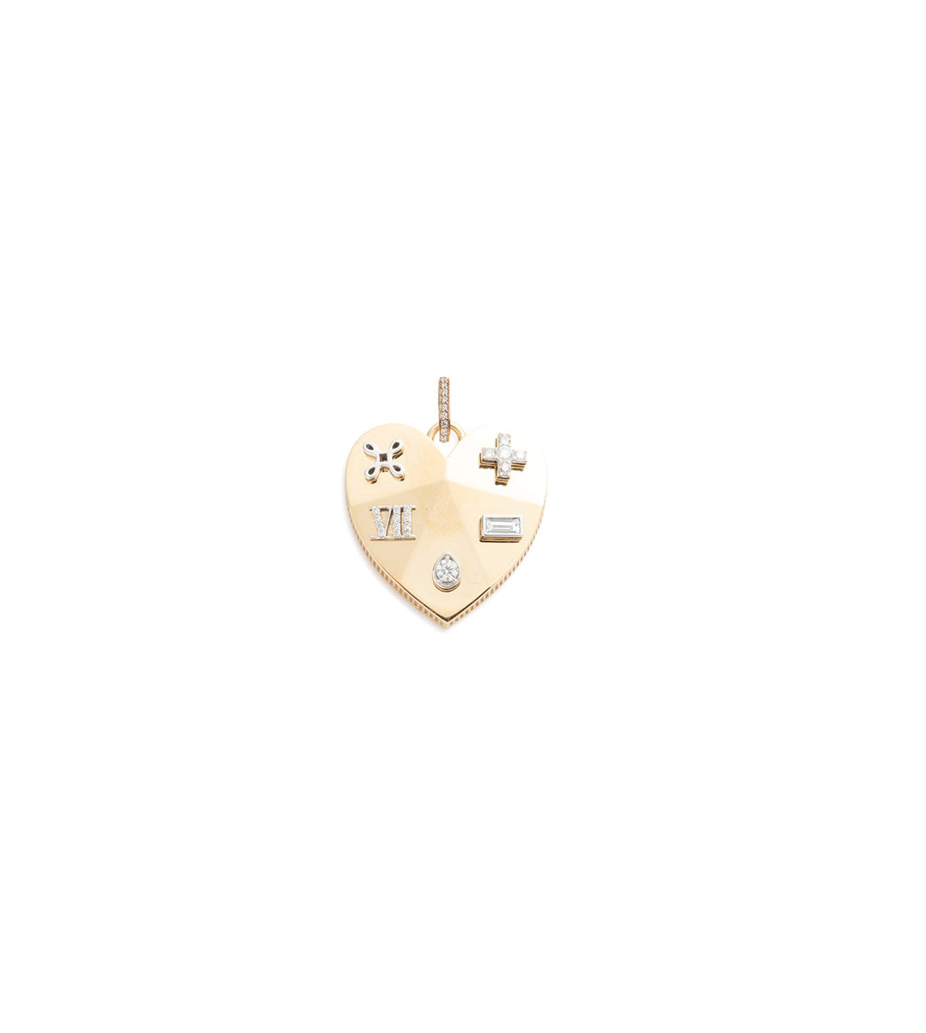 18K Yellow Gold Ever Growing - True Love : Facets of Love Heart Pendant with Oval Pushgate – FoundRae