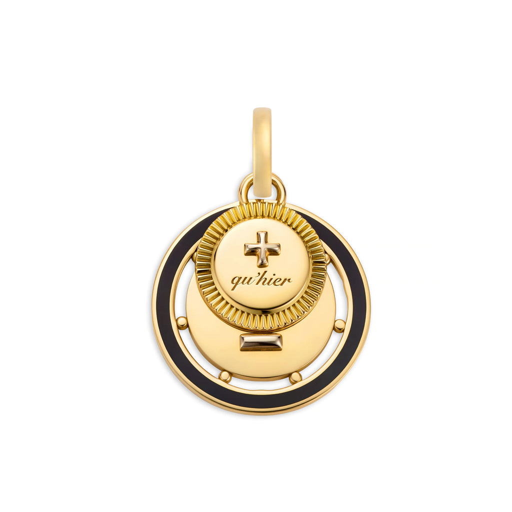 Vivacity | Ever Growing Love Couplet Medium Medallion | Black Ceramic, 18K Yellow Gold view 1